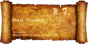 Maul Tivadar névjegykártya