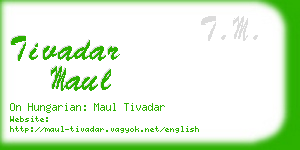 tivadar maul business card